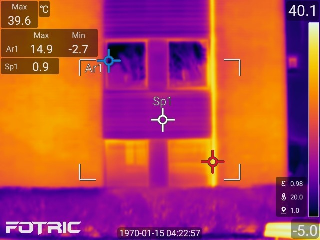 Termobilde av varmetap etter oppgradering