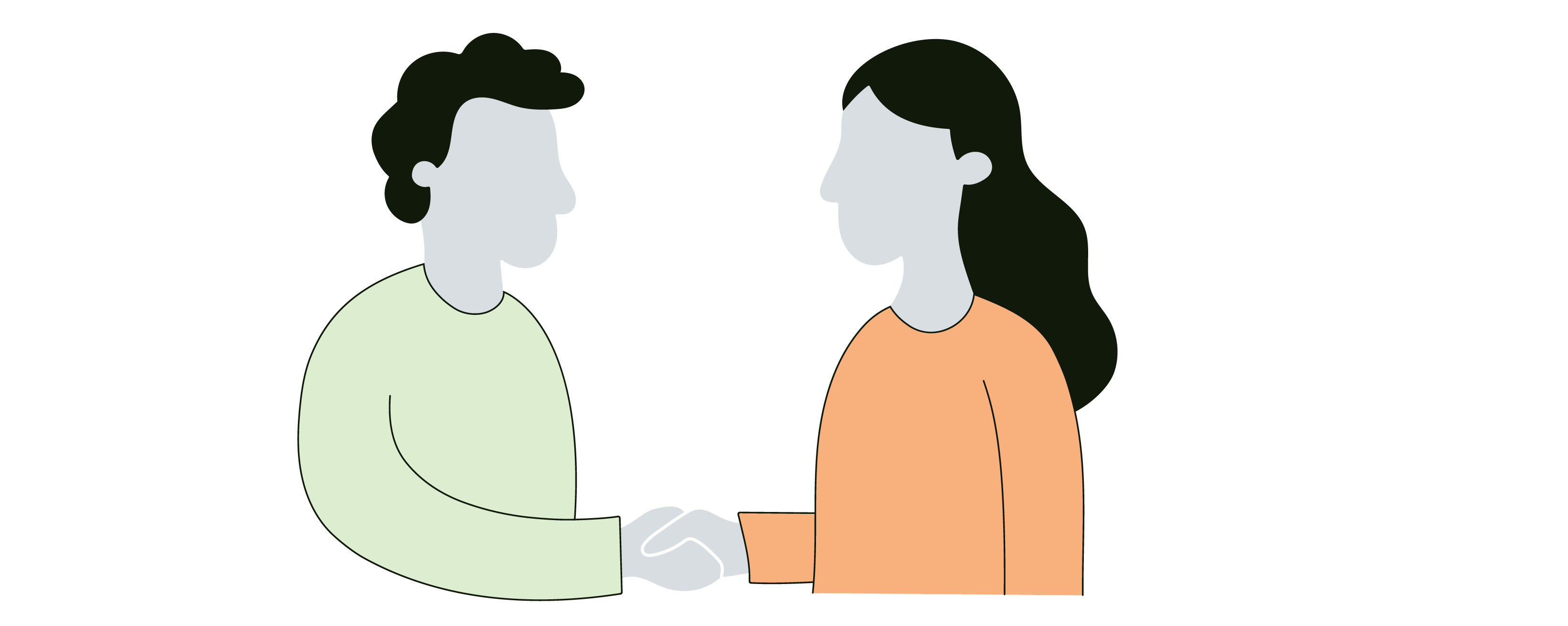 to personer som håndhilser. illustrasjon