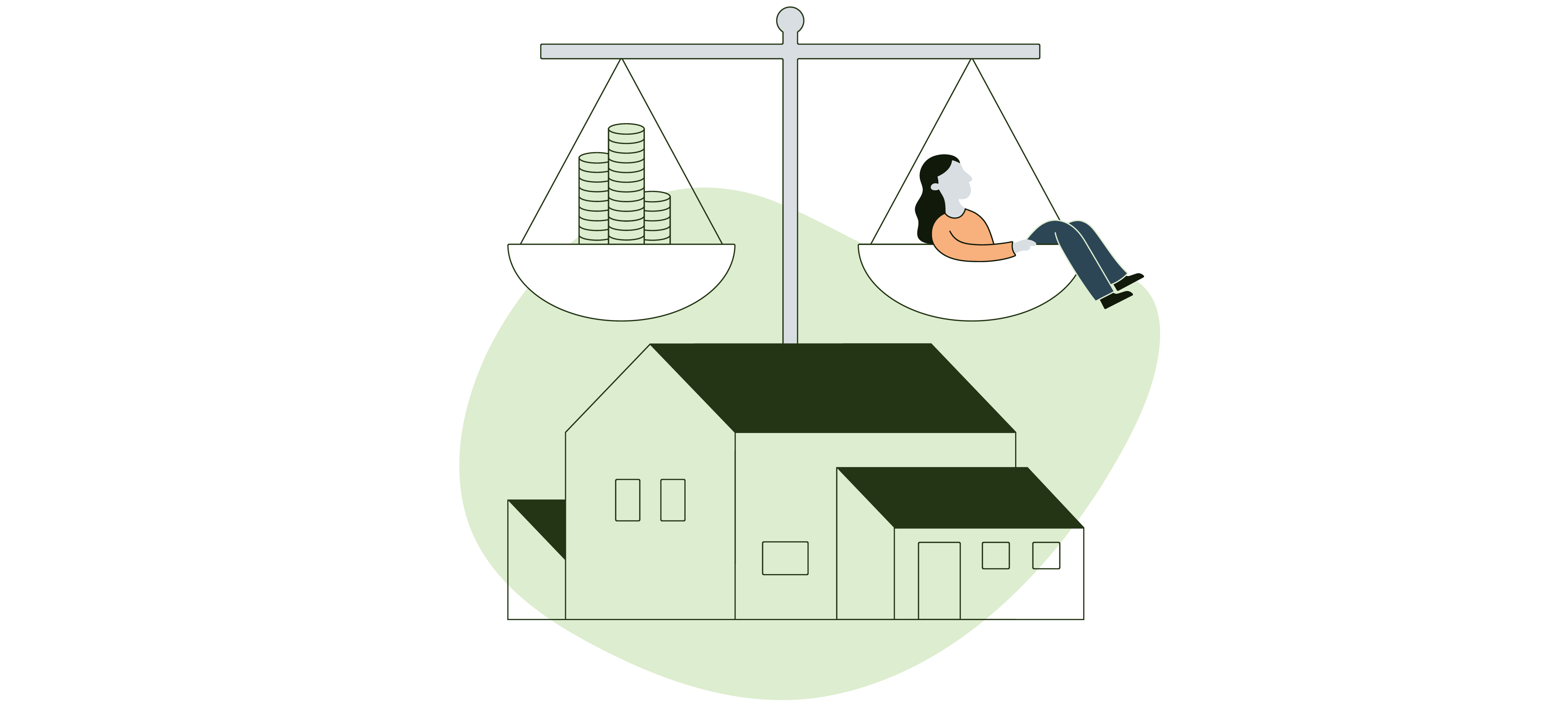 hus med vektstang over seg. illustrasjon.